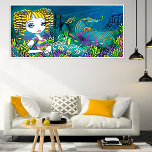 Blonde Mermaid 50*30CM(Canvas) Full Round Drill Diamond Painting