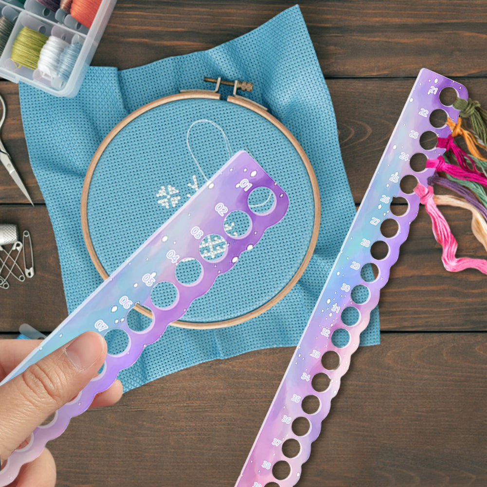 2PCS Cross Stitch Row Line Board Acrylic for Handmade Accessories (Gradient)