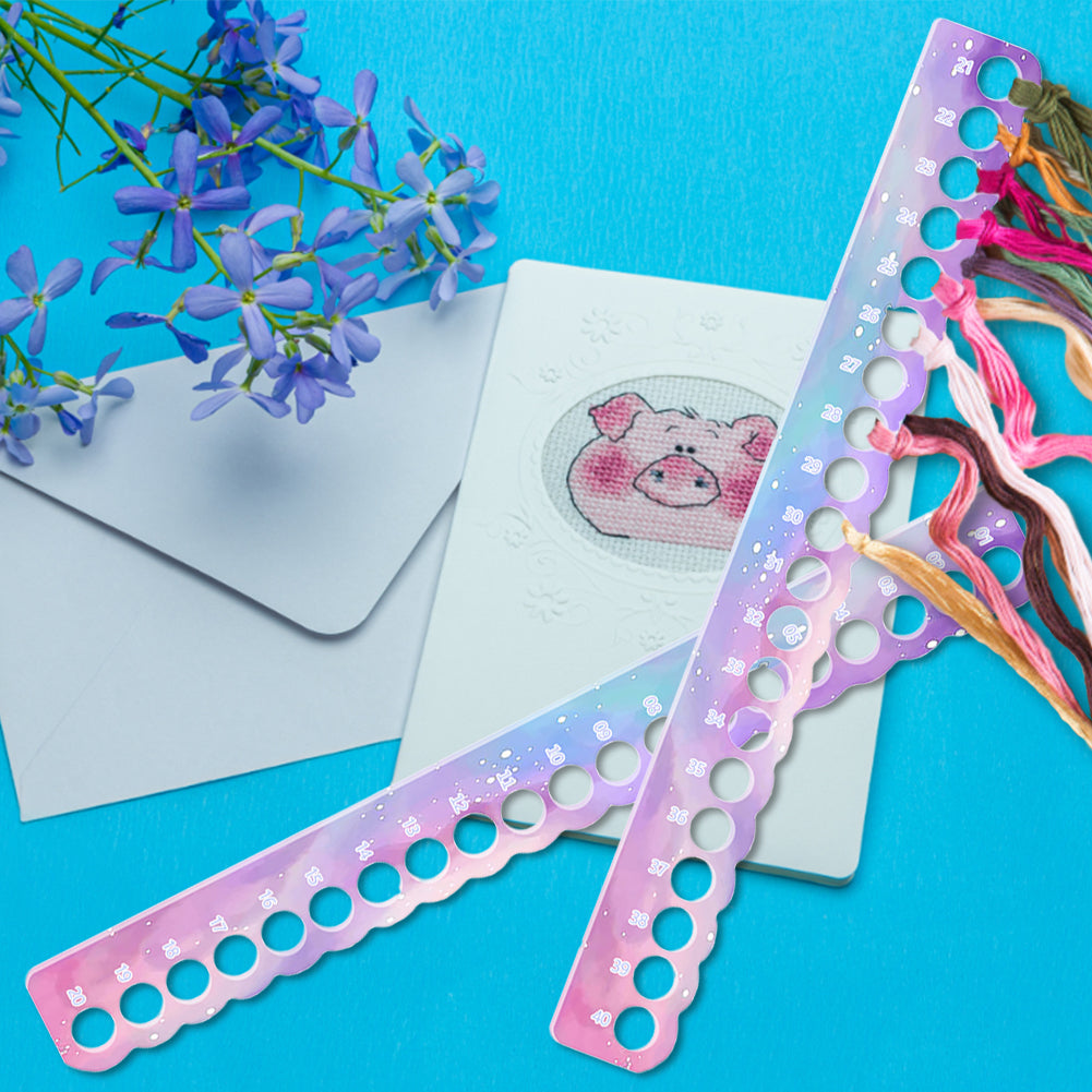 2PCS Cross Stitch Row Line Board Acrylic for Handmade Accessories (Gradient)