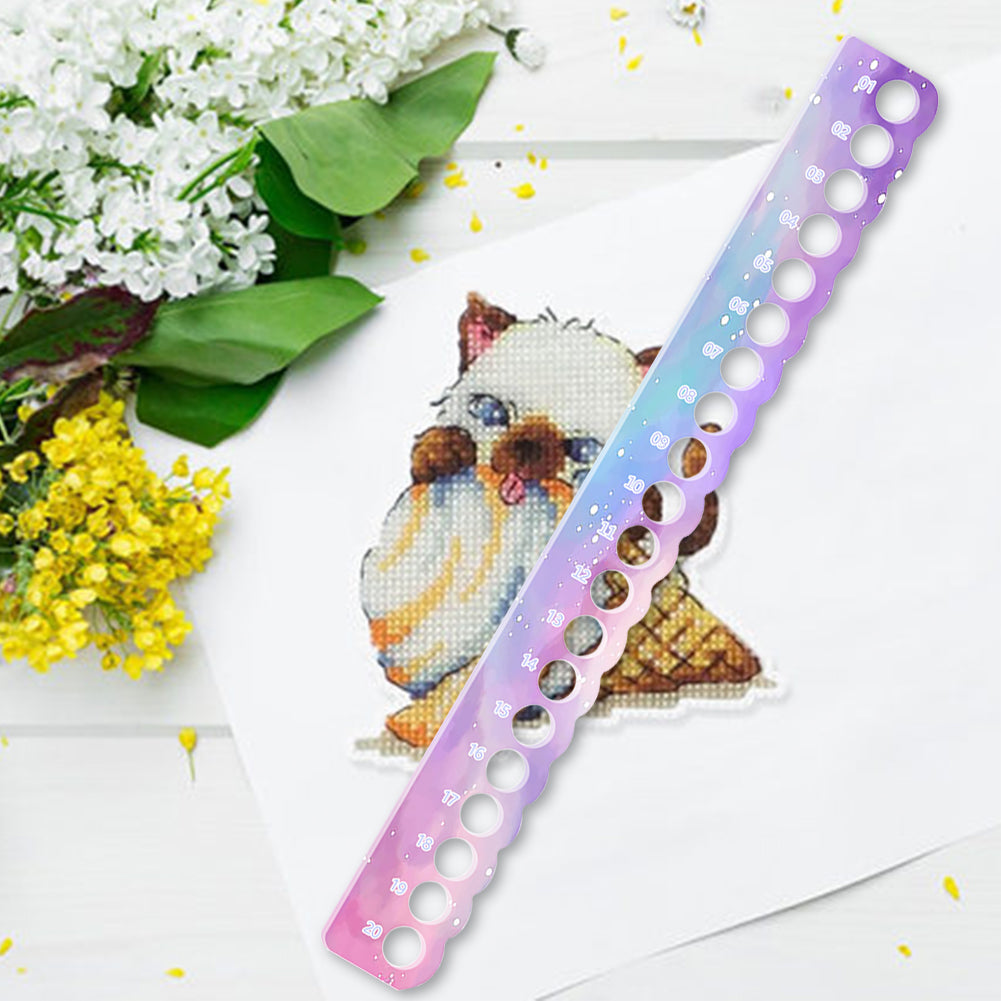 2PCS Cross Stitch Row Line Board Acrylic for Handmade Accessories (Gradient)
