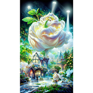 Rose Castle 40*70CM(Canvas) Full Round Drill Diamond Painting
