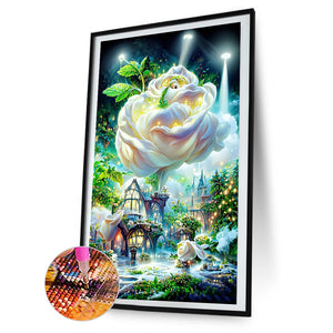 Rose Castle 40*70CM(Canvas) Full Round Drill Diamond Painting