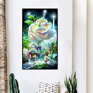Rose Castle 40*70CM(Canvas) Full Round Drill Diamond Painting