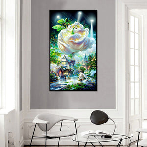 Rose Castle 40*70CM(Canvas) Full Round Drill Diamond Painting