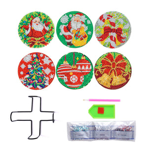6pcs/set Wooden Coaster DIY Christmas Painting Coaster for Room Decor (BD004)