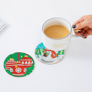 6pcs/set Wooden Coaster DIY Christmas Painting Coaster for Room Decor (BD004)