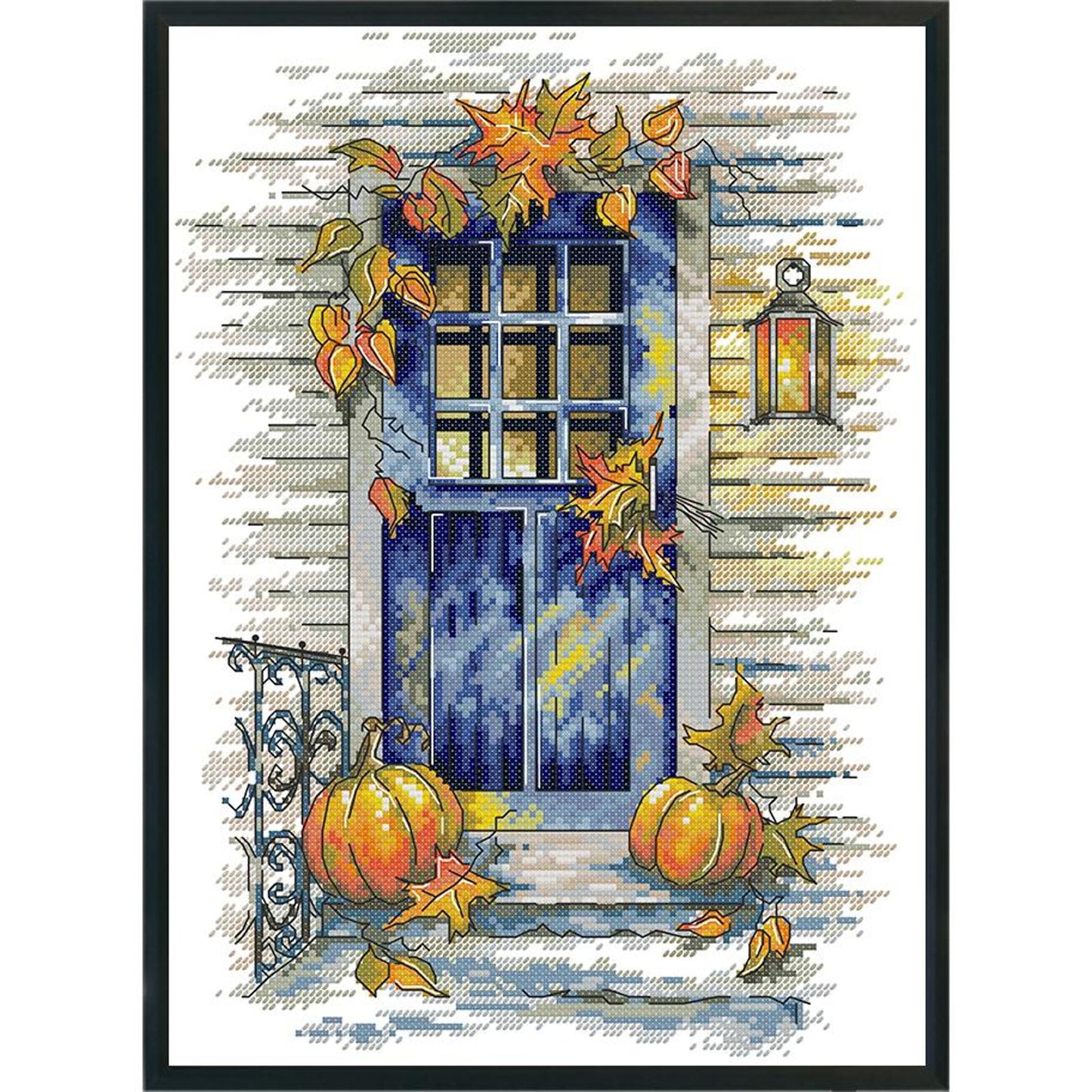 Autumn Gate - Partial 14CT Stamped Cross Stitch 28x36CM - Joy Sunday Backstitch