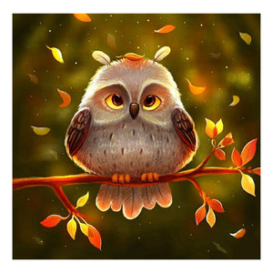 Big-Eyed Owl 30*30CM(Canvas) Full Round Drill Diamond Painting