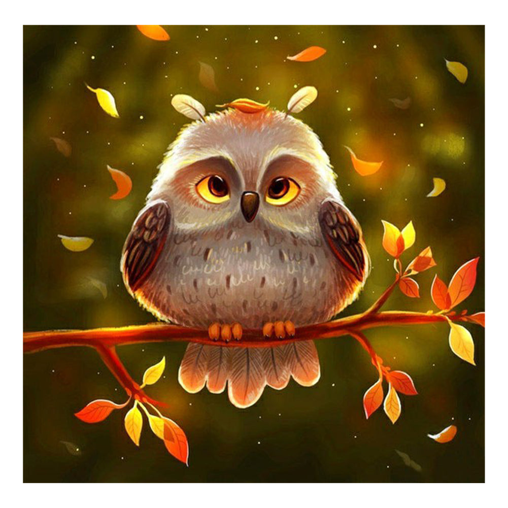 Big-Eyed Owl 30*30CM(Canvas) Full Round Drill Diamond Painting