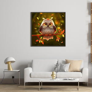 Big-Eyed Owl 30*30CM(Canvas) Full Round Drill Diamond Painting