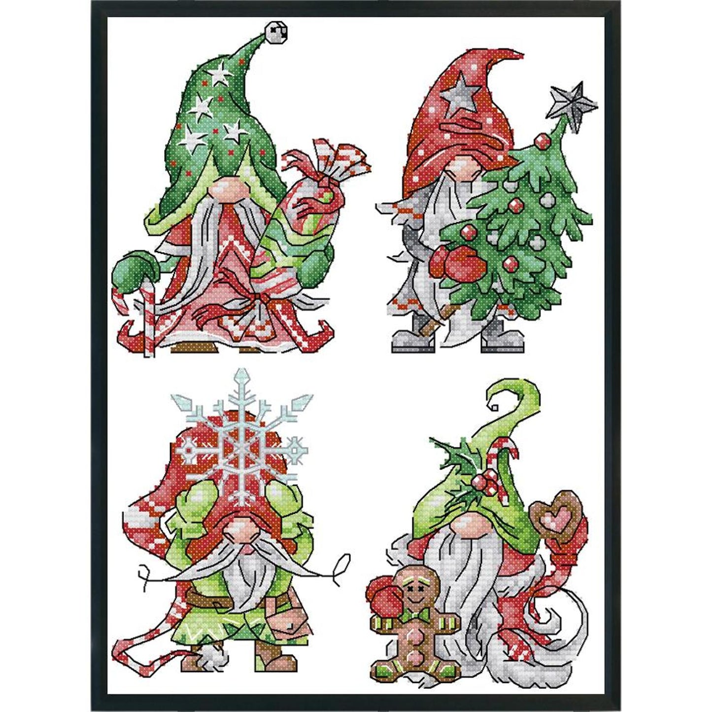 Christmas Gnome - Partial 14CT Stamped Cross Stitch 22x30CM - Joy Sunday Backstitch