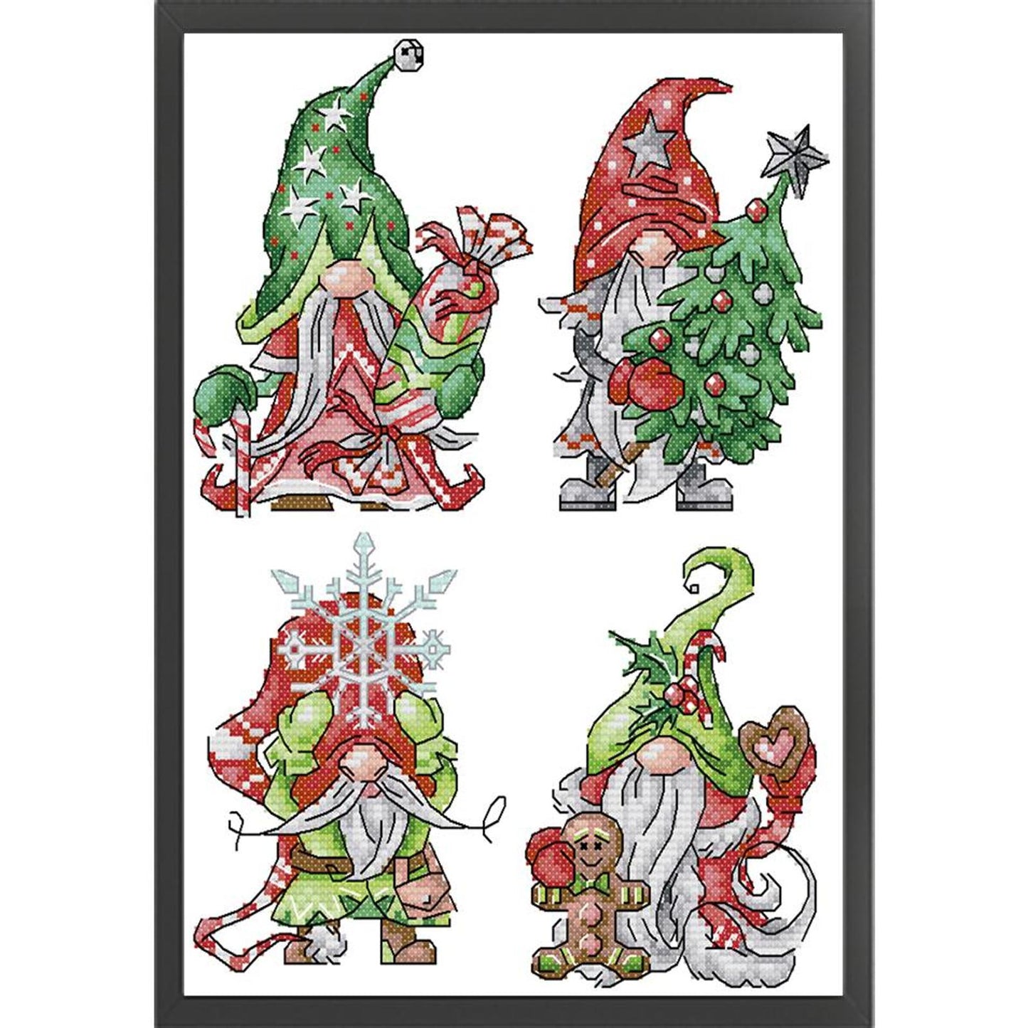 Christmas Gnome - Partial 14CT Counted Cross Stitch 22x30CM - Joy Sunday Backstitch