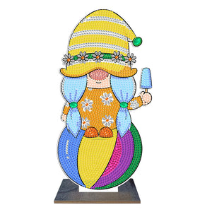 DIY Table Ornament Single Side Drill Cartoon Wooden for Kids Gift (GH016)