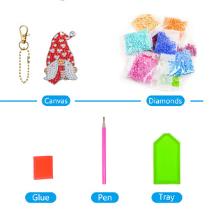 DIY Diamonds Painting Keychain Valentine Day Goblin Special-shaped Craft (T-38)