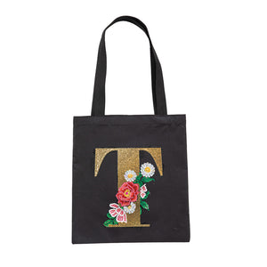 DIY Diamonds Painting Handbag Linen Shopping Bag Portable Fashion for Work (T)