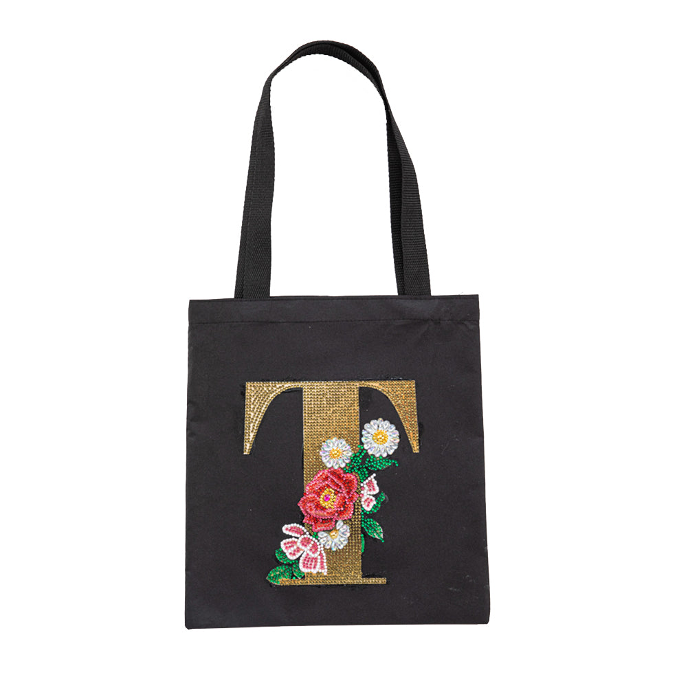 DIY Diamonds Painting Handbag Linen Shopping Bag Portable Fashion for Work (T)