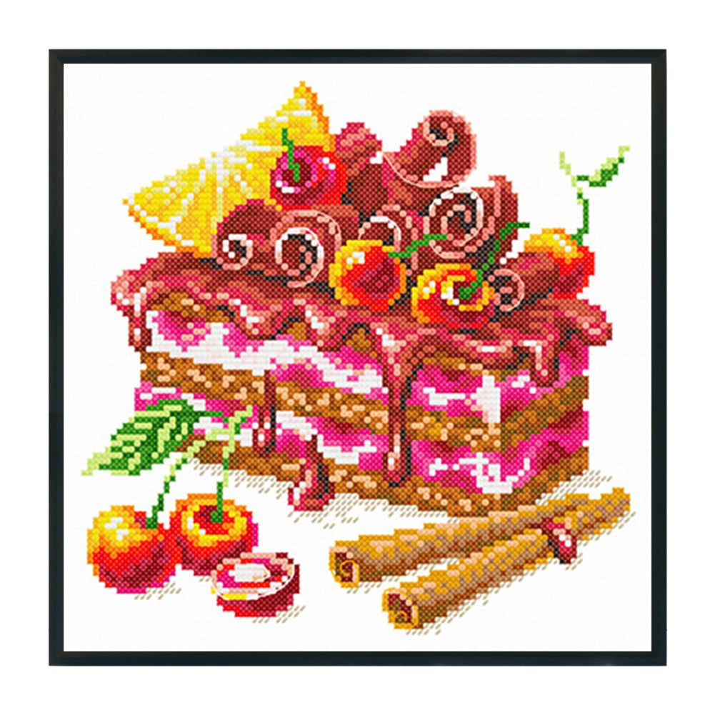 Cinnamon Fruit Cake - Partial 11CT Stamped Cross Stitch 30x30CM - Spring Backstitch
