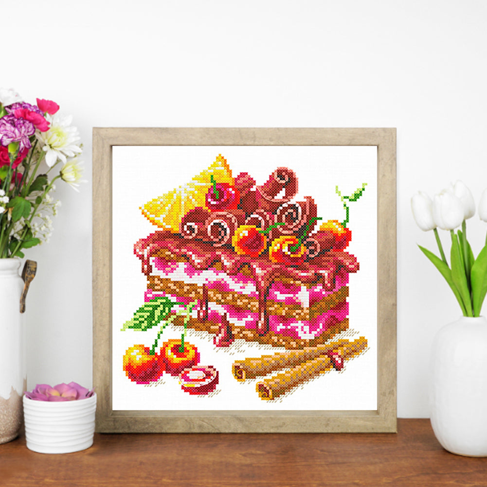 Cinnamon Fruit Cake - Partial 11CT Stamped Cross Stitch 30x30CM - Spring Backstitch