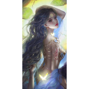 Yishu - Long-Haired Fairy - 50*100CM 11CT 3 Stamped Cross Stitch