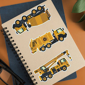 13 PCS DIY Handmade Mosaic Paster Diamonds Painting Sticker(Engineering Vehicle)