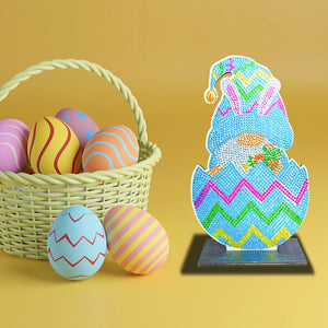 DIY Rhinestones Ornament Art Crafts Wooden Easter Home Decoration (GH038)