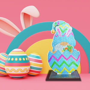 DIY Rhinestones Ornament Art Crafts Wooden Easter Home Decoration (GH038)