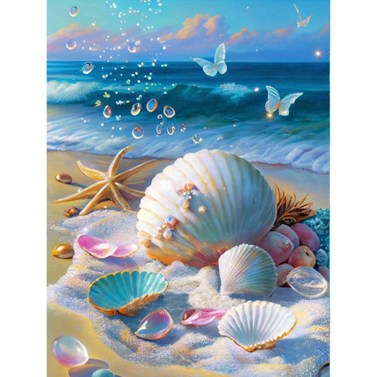 Beach Shells - Full 11CT Stamped Cross Stitch 40x50CM - Huacan