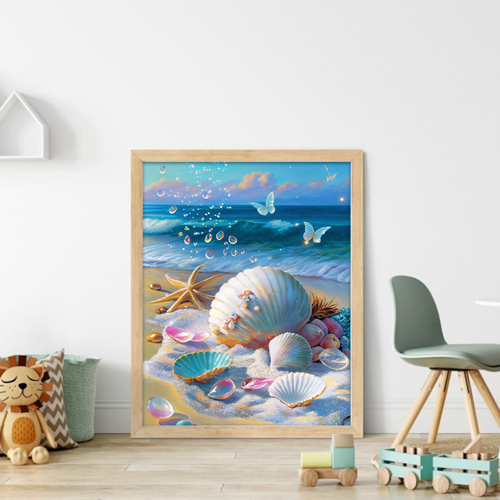 Beach Shells - Full 11CT Stamped Cross Stitch 40x50CM - Huacan