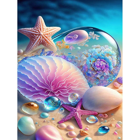 Beach Shells - Full 11CT Stamped Cross Stitch 40x50CM - Huacan