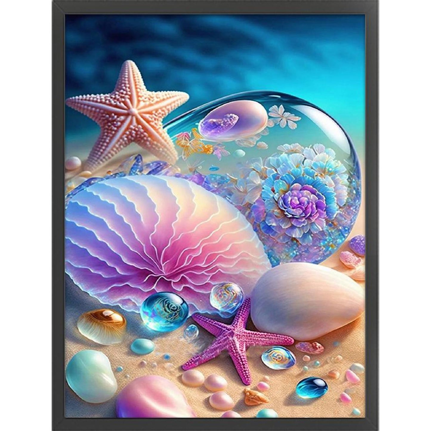 Beach Shells - Full 11CT Stamped Cross Stitch 40x50CM - Huacan