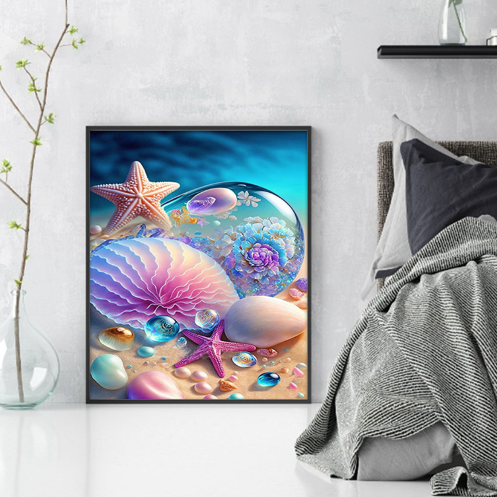 Beach Shells - Full 11CT Stamped Cross Stitch 40x50CM - Huacan