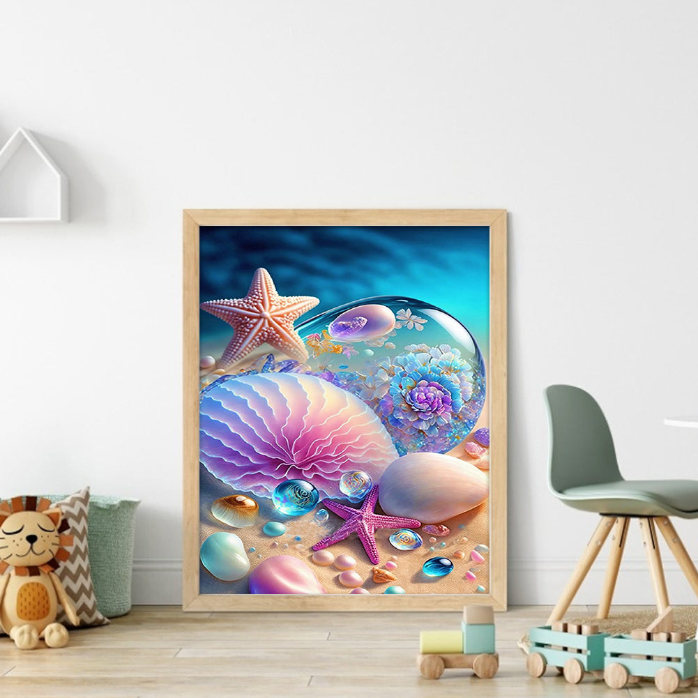 Beach Shells - Full 11CT Stamped Cross Stitch 40x50CM - Huacan