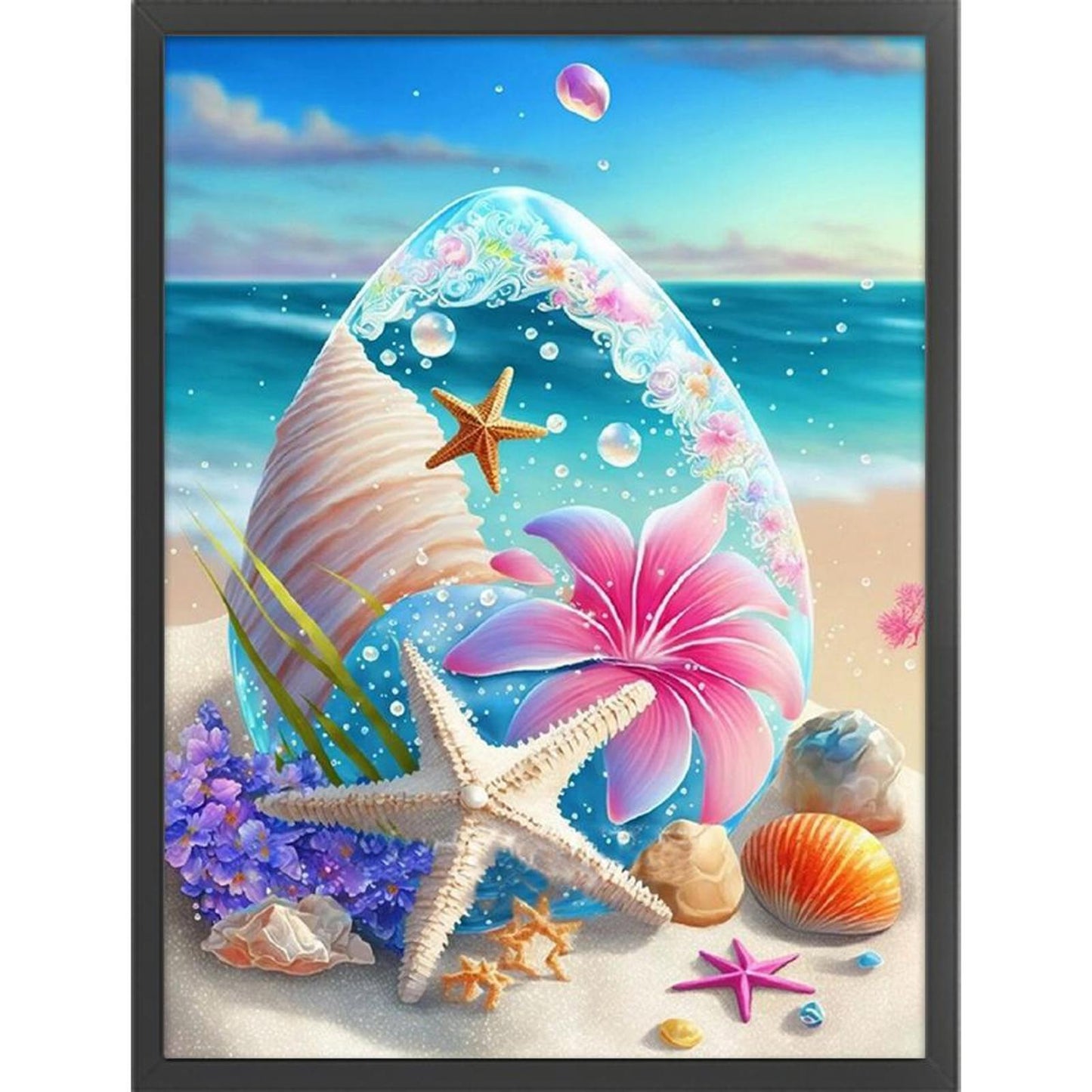 Beach Shells - Full 11CT Stamped Cross Stitch 40x50CM - Huacan