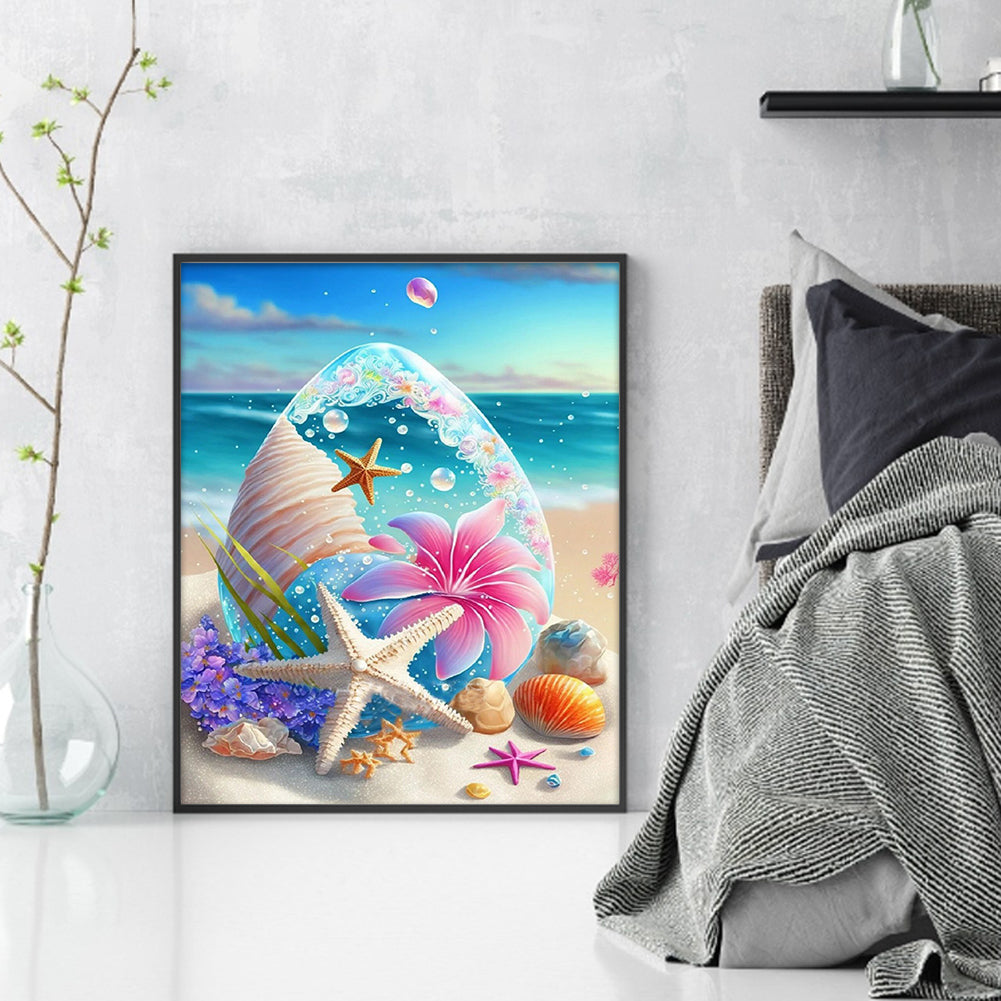 Beach Shells - Full 11CT Stamped Cross Stitch 40x50CM - Huacan