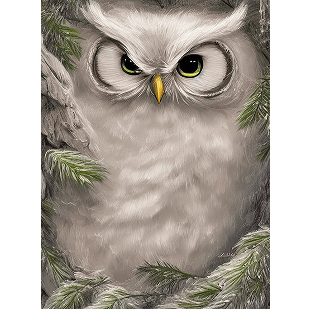 Owl 30*40CM(Canvas) Full Round Drill Diamond Painting