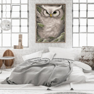 Owl 30*40CM(Canvas) Full Round Drill Diamond Painting
