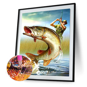 Fisherman 40*55CM(Canvas) Full Round Drill Diamond Painting