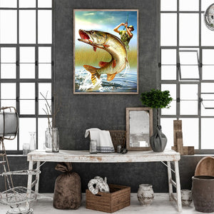 Fisherman 40*55CM(Canvas) Full Round Drill Diamond Painting