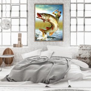 Fisherman 40*55CM(Canvas) Full Round Drill Diamond Painting