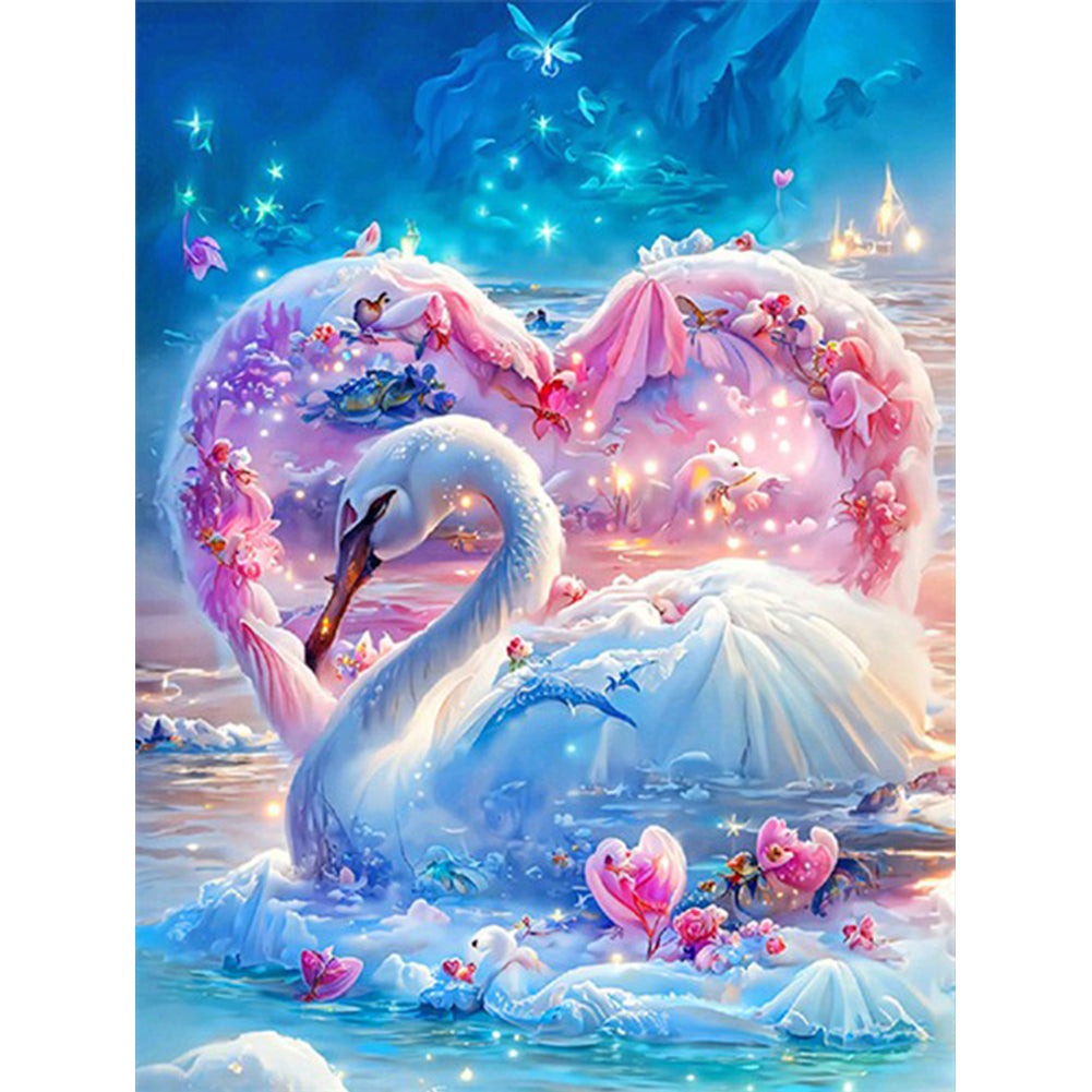 Romantic Fantasy Swan 30*40CM(Canvas) Full Round Drill Diamond Painting