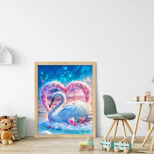 Romantic Fantasy Swan 30*40CM(Canvas) Full Round Drill Diamond Painting