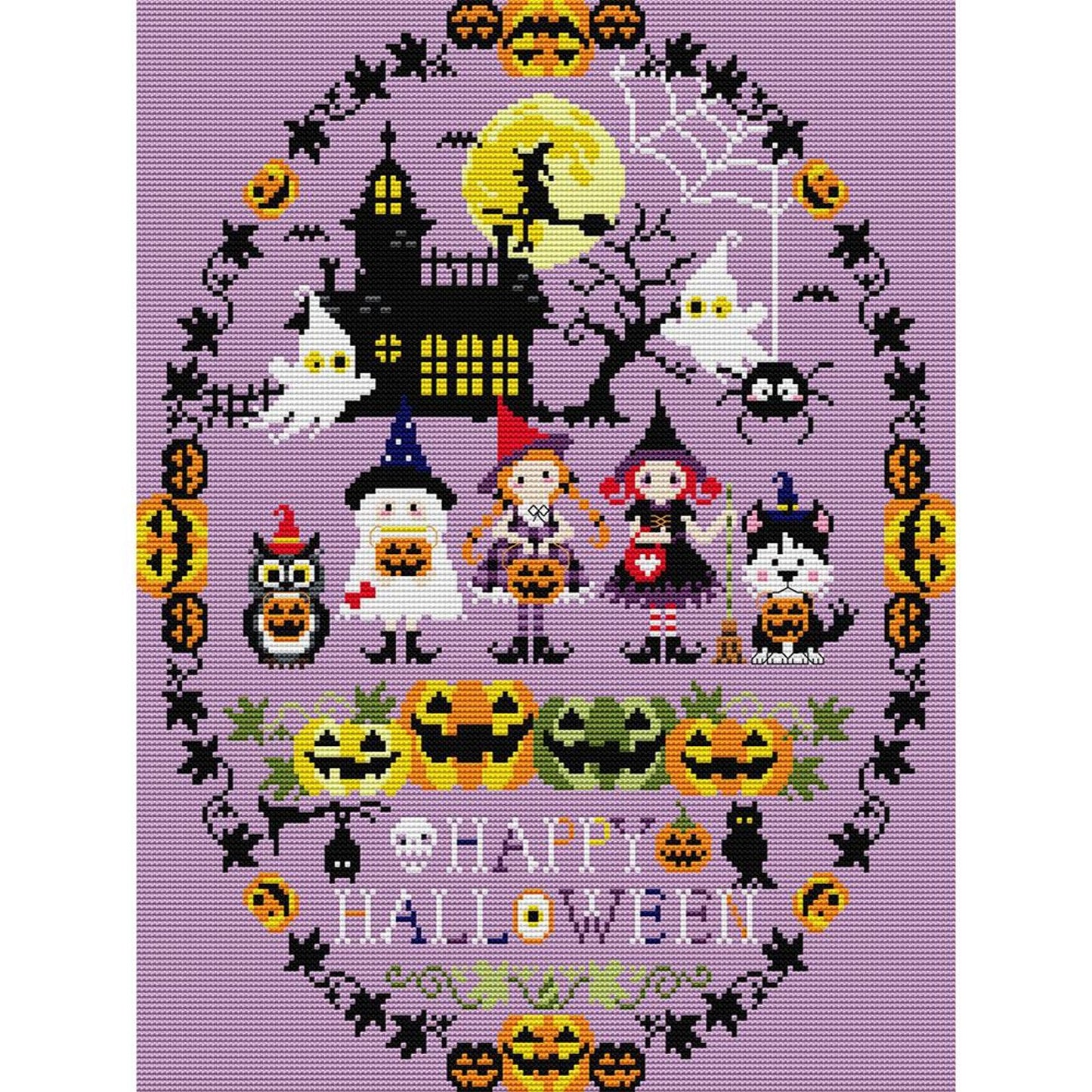 Happy Halloween - Full 14CT Counted Cross Stitch 36x44CM - Joy Sunday