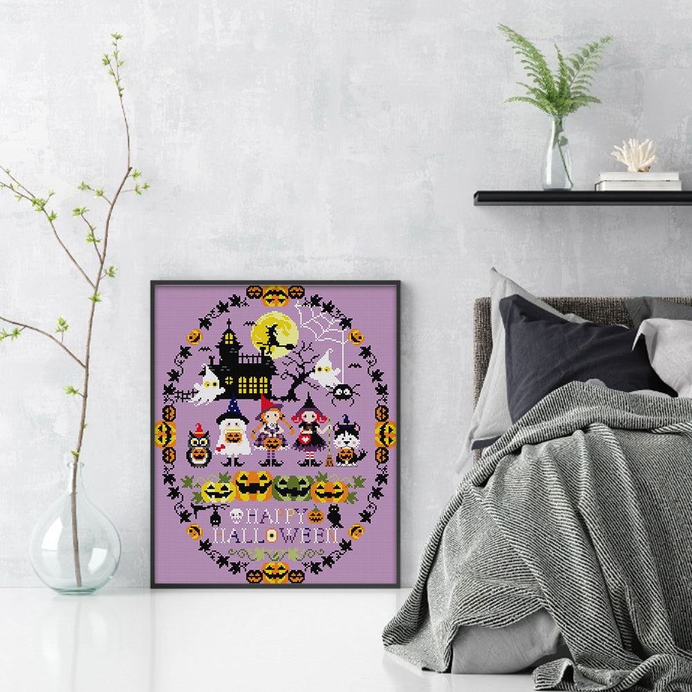 Happy Halloween - Full 14CT Counted Cross Stitch 36x44CM - Joy Sunday