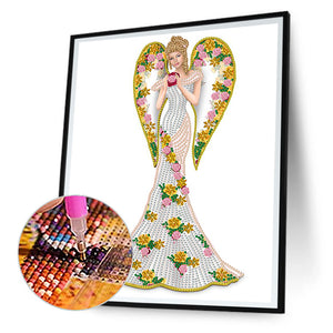Elegant Lady 30*40CM(Canvas) Partial Special Shaped Drill Diamond Painting