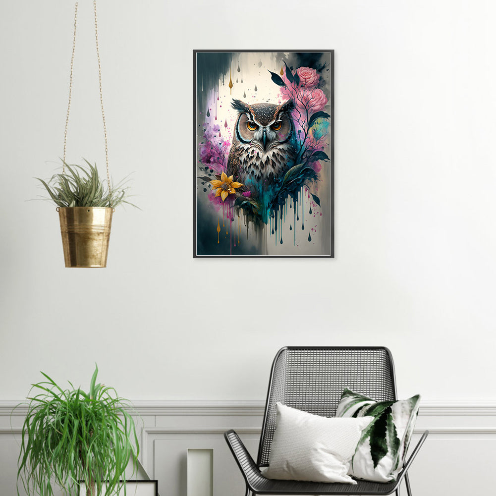 Owl - Full 11CT Stamped Cross Stitch 40x60CM - Yishu