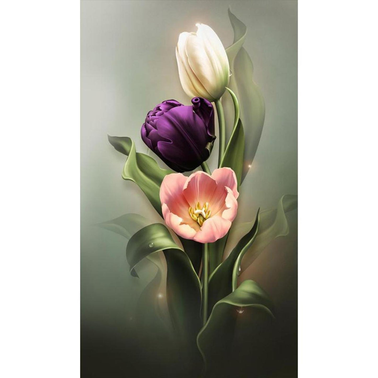 Tulip - Full 11CT Stamped Cross Stitch 30x53CM - Huacan