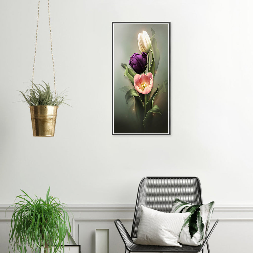 Tulip - Full 11CT Stamped Cross Stitch 30x53CM - Huacan