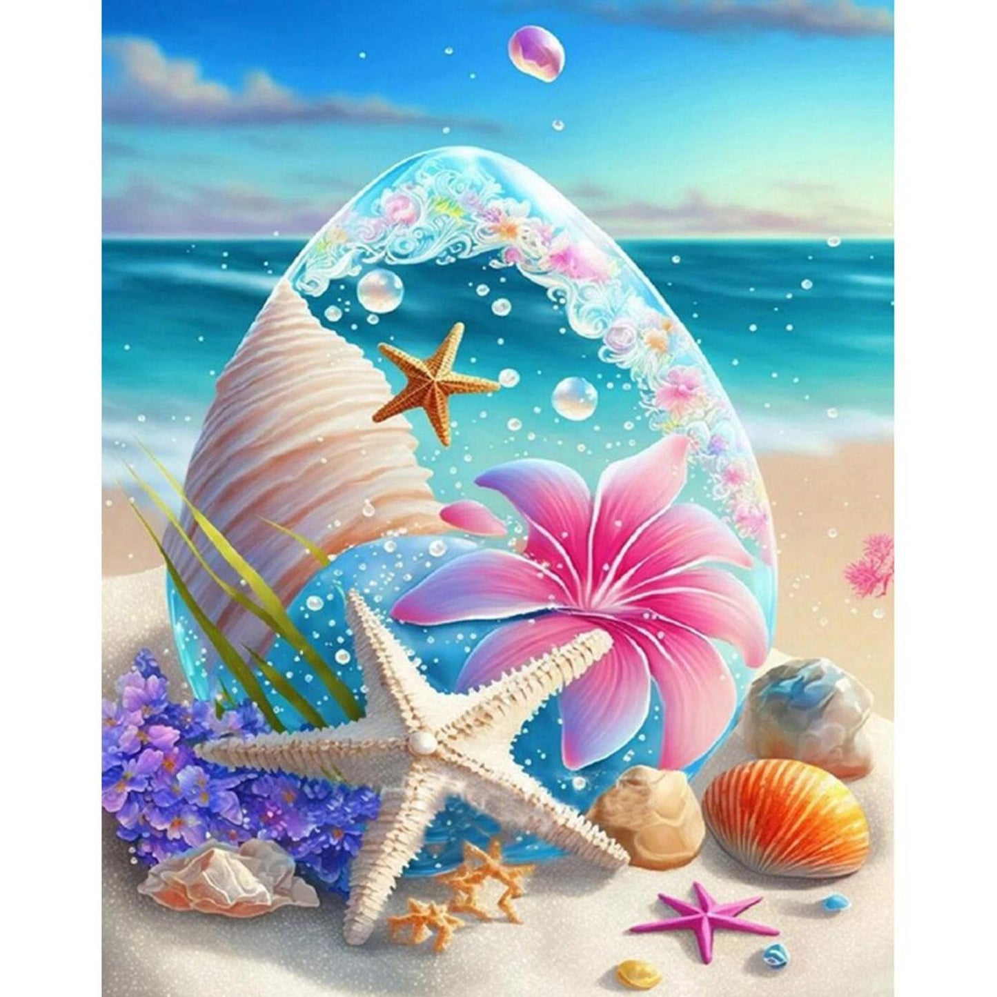 Beach Shells - Full 11CT Counted Cross Stitch 40x50CM - Huacan