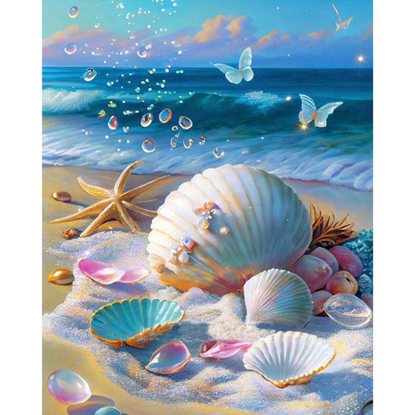 Beach Shells - Full 11CT Counted Cross Stitch 40x50CM - Huacan