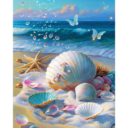 Beach Shells - Full 11CT Counted Cross Stitch 40x50CM - Huacan